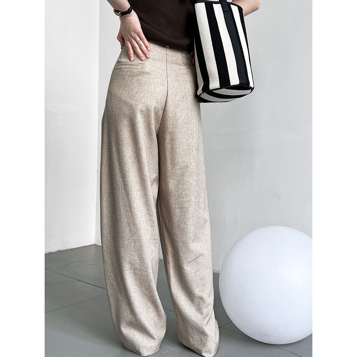 Loose Minimalist Old Money Style Mopping Suit Pants For Women