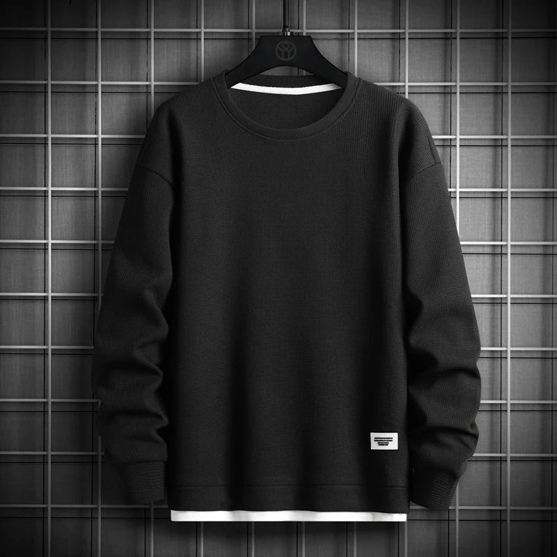 2023 Solid Color Sweatshirt Men Harajuku Hoodies O Neck long Sleeve Casual Sweatshirt Mens Pullover Tops Streetwear Man Hoodies