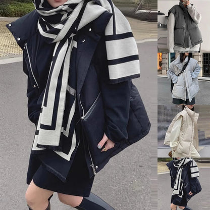 Oversize Women Sleeveless Puffer Coat Down Vest Jacket Loose Warm Outcoat 2024 Autumn Winter New Female Clothes ﻿