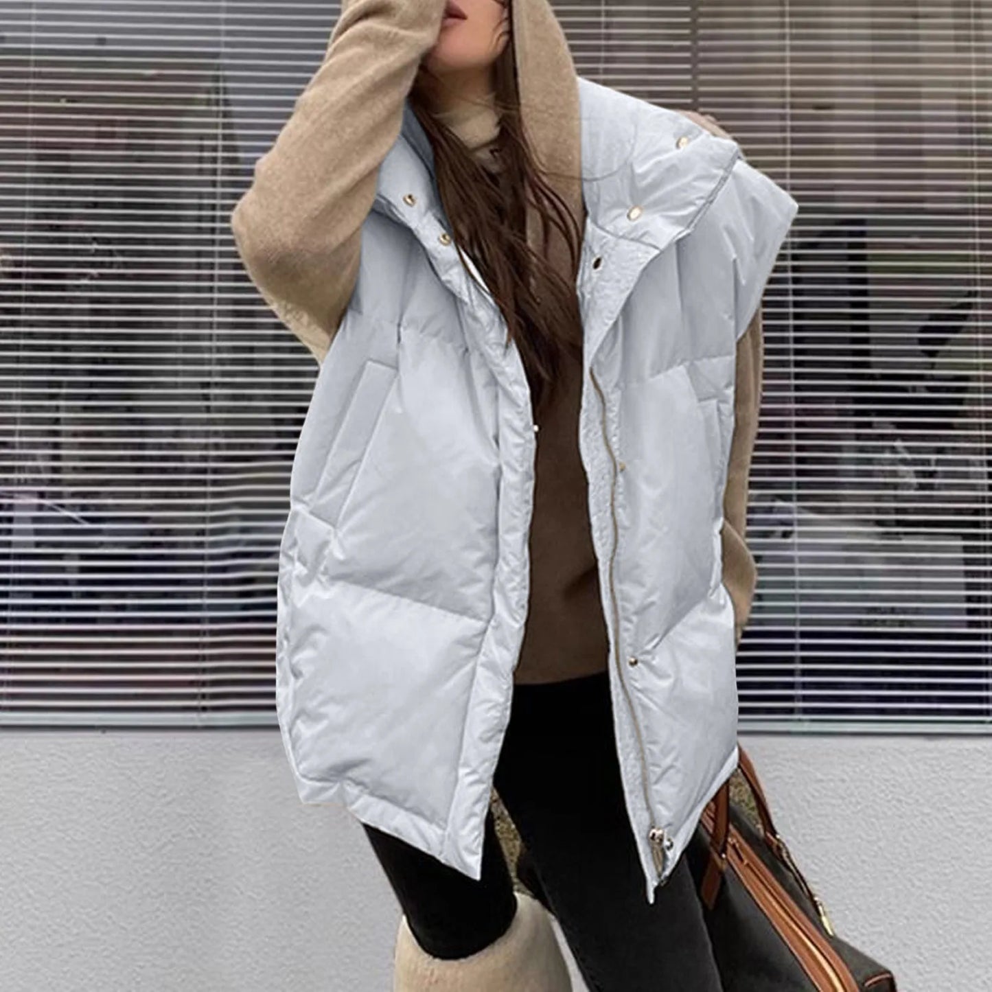 Oversize Women Sleeveless Puffer Coat Down Vest Jacket Loose Warm Outcoat 2024 Autumn Winter New Female Clothes ﻿