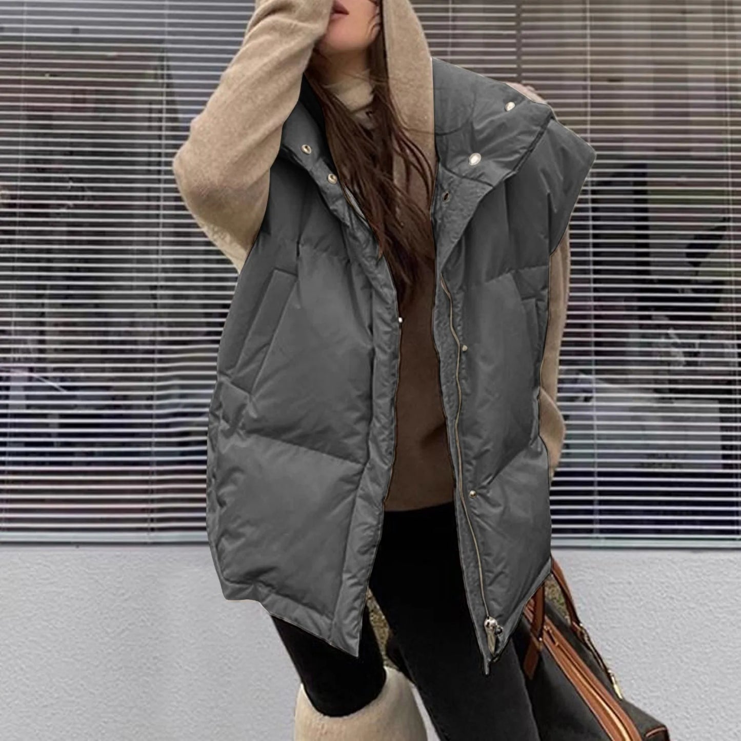 Oversize Women Sleeveless Puffer Coat Down Vest Jacket Loose Warm Outcoat 2024 Autumn Winter New Female Clothes ﻿