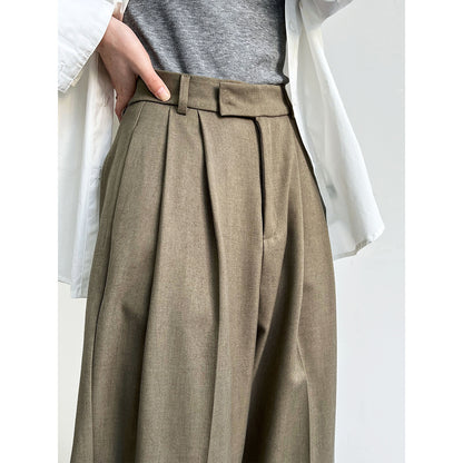 Loose Minimalist Old Money Style Mopping Suit Pants For Women